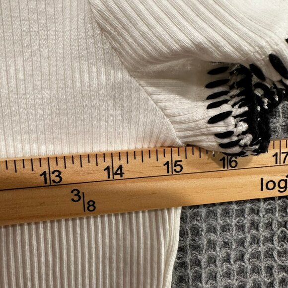 J.Crew Ivory Vintage rib shrunken T-shirt with contrast stitch M - Picture 4 of 5